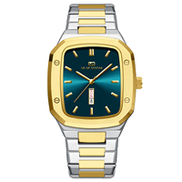 VA VA VOOM 2831 Montre-bracelet analogique de luxe pour homme en acier inoxydable, boîtier rectangulaire de haute qualité, étanche, design cartoon