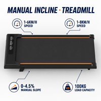 Tapis de course électrique confortable pour bureau à domicile, avec inclinaison manuelle de 0 à 4,5 %, pour la marche, le jogging et l'entraînement cardio