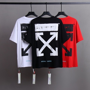 Camiseta de manga corta holgada unisex con diseño de flecha pintada y espalda hueca, estilo vintage, talla única, envío directo - Product Image 1