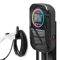 Station de recharge domestique intelligente 7 kW 32 A Type 2 Wallbox IEC 62196-2 Chargeur AC Niveau 2 avec contrôle par application et RFID pour véhicules électriques européens