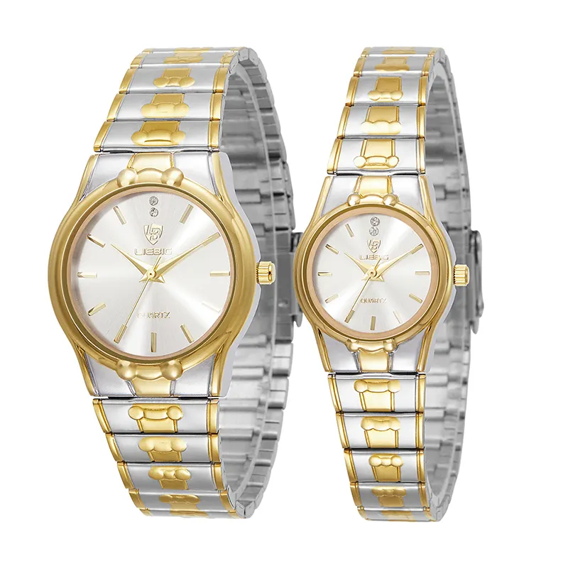 LEIBIG promotional men quartz wrist watches luxury fashion chain watch for men and women Dual calendar display couple watches s