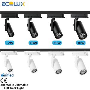 Système d'éclairage sur rail LED Ecolux personnalisé 220 V CE ETL SAA, zoomable et dimmable, pour usage industriel, en aluminium moderne, pour ateliers - Product Image 1