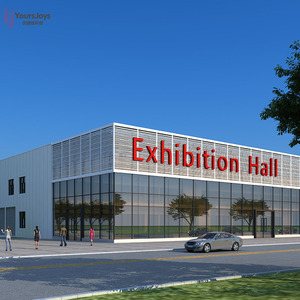 Đúc sẵn nhanh Kết Cấu Thép mạ kẽm 4S Xe Cửa <span class=keywords><strong>h</strong></span>àng xe showroom xây dựng để bán - Product Image 1