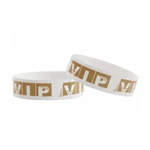 Logotipo personalizado Printable Tyvek Pulseiras papel impermeável em branco para evento