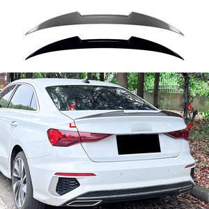 Audi A3 S3 RS3 8Y 2021+ Sedan Blade Rear Spoiler Piano Black Carbon Fiber Texture ABS Trunk Wing - Product Image 1