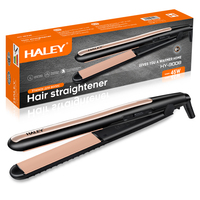 Lisseur électrique HALEY 45W, plaques larges en céramique or rose, ionique, affichage LED, usage domestique, finition soyeuse et élégante