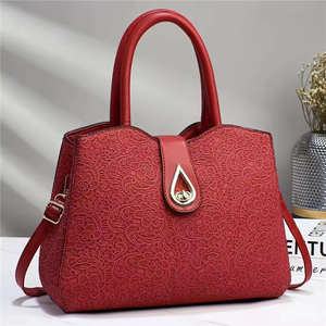 Sac fourre-tout grande capacité en cuir PU brodé couleur unie, tendance 2025, pour femme - Product Image 4