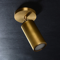 Spot de plafond cylindrique moderne en laiton, orientable, à montage encastré pour salon, couloir, hôtel