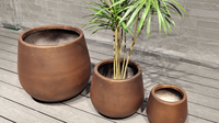 Ventes en gros de grands pots de fleurs en fibre de terre cuite pour plantes, pots de fleurs de grande taille pour usage au sol, pour plantes d'intérieur/extérieur