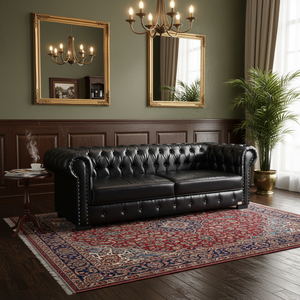 Silla o sofá de espera para barbería, nuevo paquete de salón antiguo, juego de muebles de peluquería de lujo, barbería - Product Image 3