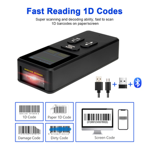 Xách Tay Mini Màu LCD hiển thị Máy quét mã vạch không dây <span class=keywords><strong>Bluetooth</strong></span> Đầu đọc mã vạch cho bán lẻ kho dược - Product Image 6