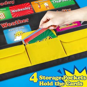 Tableau de gestion du temps mensuel pour enfants, maternelle et préscolaire, en plastique multi-pièces, format pochette calendrier de classe - Product Image 5