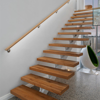 Escalier intérieur moderne de luxe en métal, conception d'escalier droit à poutre simple personnalisée