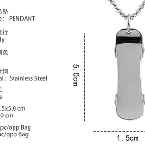 Bijoux personnalisés OEM, pendentifs skateboard, colliers en acier inoxydable, vente en gros, accessoires de bijouterie punk et sportive, moulage - Product Image 6