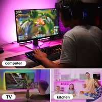 Bande LED universelle pour rétroéclairage TV, 5050 RGB, synchronisation sonore intelligente, prix de gros