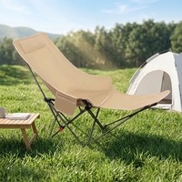 Chaise longue pliante moderne en acier au carbone pour l'extérieur, multi-positions réglables avec repose-jambes - Portable pour le camping, la pêche, le parc, la plage