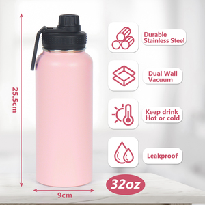 B01-0065 Wasserflasche Individuell 320z Innen und Außen 304 Edelstahl Flaschen Heiß-Kalt Isoliert Doppelwandige Sportflasche - Product Image 2