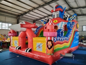 Château gonflable robot avec toboggan, aire de jeux gonflable commerciale en PVC pour la <span class=keywords><strong>location</strong></span> de fêtes d'enfants - Product Image 2