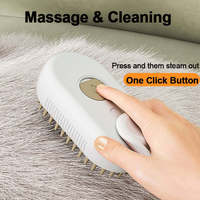Peigne de toilettage pour animaux de compagnie 3-en-1 pliable et autonettoyant, version 2026 améliorée, pour chiens et chats, peigne vapeur rechargeable pour chats