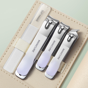 Juego de <span class=keywords><strong>manicura</strong></span> pequeño de 4 Uds. Kit de cortaúñas azul degradado Kit de lima de uñas de vidrio Nano para regalo Hotel de viaje - Product Image 3