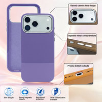Coque de téléphone magnétique bicolore avec coins renforcés antichoc et protection de caméra surélevée, intérieur doux en flanelle pour iPhone 16 17