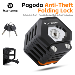 Candado Plegable WEST BIKING <span class=keywords><strong>para</strong></span> Bicicleta de Montaña y Carretera, Candado <span class=keywords><strong>Antirrobo</strong></span> de Alta Seguridad <span class=keywords><strong>para</strong></span> Bicicleta, Scooter, Bicicleta Eléctrica, Candado de Cadena <span class=keywords><strong>para</strong></span> Ciclismo - Product Image 1