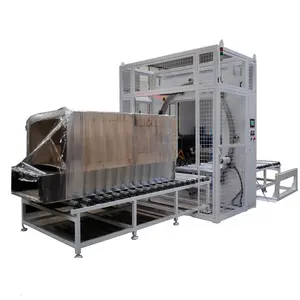 Automatic horizontal wrapping film machines for packaging long materials using stretch film