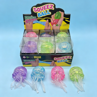 Juguete de Peluche de Medusa con Purpurina, Bola Elástica Transparente, Juguete de Animal Marino Adorable, Juguete Sensorial Antiestrés para Jugar con la Mano