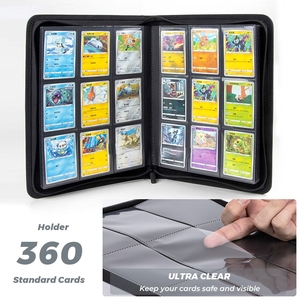 Classeur de cartes TCG à 9 pochettes pour cartes à collectionner Pokémon, album de collection <span class=keywords><strong>avec</strong></span> fermeture éclair à 9 pochettes - Product Image 3
