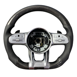 Volante de fibra de carbono de cuero deportivo para Mercedes Benz <span class=keywords><strong>AMG</strong></span> <span class=keywords><strong>GT</strong></span> 63 s W205 W166 W177 W204 W217 W222 C63 E63 S63 G63 CLS - Product Image 1