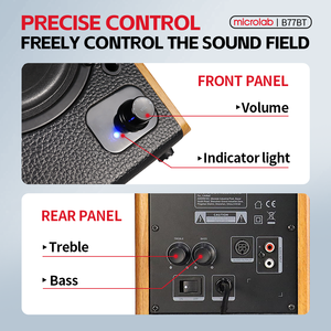 Microlab B77BT <span class=keywords><strong>Hi</strong></span>-<span class=keywords><strong>Fi</strong></span> ลำโพงชั้นหนังสือ, ลำโพง4 "วูฟเฟอร์0.75" ช่อง2.0สำหรับ5.3การ์ดหน่วยความจำแบบคู่รองรับ - Product Image 5