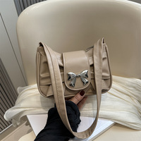 Sac à bandoulière papillon métallique pour femme, style coréen, sac à main sous le bras pour fêtes et sorties décontractées, vente en gros