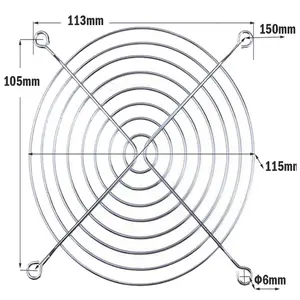 120 140 mm 50mm 60mm 80mm 90mm garde de ventilateur en métal personnalisé et grille de ventilateur grille d'armoire pc couvercle de ventilateur de Ventilation