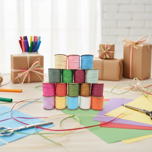 Nature-pak 100% Biologisch Abbaubare Umweltfreundliche Dekorative Bänder OEM ODM Fabrik Raffia-Schnur Pro Rolle Kraftpapier-Webband - Product Image 1