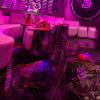 Canapé de bar lounge moderne pour discothèque, banquette modulaire VIP pour hôtel, sièges LED, ensemble de bar KTV, mobilier de salon en acier inoxydable