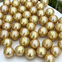 Perles d'eau douce naturelles dorées Muses Jewels, 12-15 mm, perles brillantes pour la création de bijoux fins personnalisés, cadeau artisanal pour les amateurs de perles