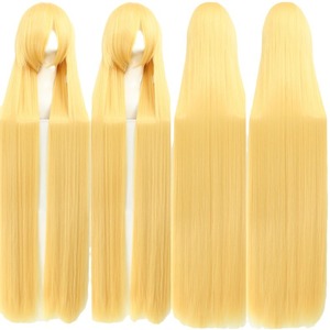 Pelucas de 150 cm de largo, lisas, gruesas, naturales, de 700 g, transparentes, resistentes al calor, para hombres y mujeres, en negro, blanco, plateado, rojo, amarillo, universales. - Product Image 5