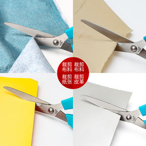 Ciseaux de tailleur en acier inoxydable en gros, 11 cm, en forme de V, pour la découpe de vêtements, poignées rouge, bleue, noire, fabriqués à Yangjiang - Product Image 2