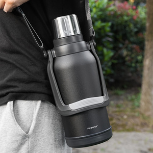 PINKAH Nouveauté 1700ml / 57 OZ Grande capacité Thermos en acier inoxydable à vide Bouteille d'eau avec tasse supplémentaire pour les voyages - Product Image 2