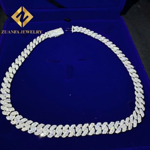 <b>VVS</b> moissanite cuban <b>chain</b> 10mm <b>VVS</b> Clarity moissanite cuban <b>chain</b> silver - Product Image 1