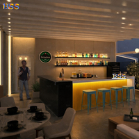 Bar en forme de L en pierre noire pour la maison, le sous-sol, le luxe, le café commercial personnalisé, l'hôtel, le restaurant de vins, le club, le toit, le bar extérieur