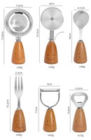 Ustensiles de cuisine pour enfants, ensemble de 12 pièces, manche en bois, outils de cuisine en acier inoxydable, préparation des aliments, cadeau