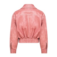 Fabricant de Blousons en Cuir Personnalisés Style Western Rose Vintage de Luxe à Fermeture Éclair Blouson Bomber en Cuir PU Court pour Femmes