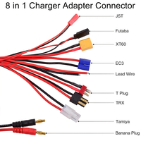 Adaptateur de chargeur RC multifonction 8-en-1, cordon XT60 4,0 mm, Tamiya Futaba TRX Deans EC3 JST, pour voiture RC