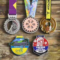 Médaille de récompense en or 3D antique conçue sur mesure en alliage de zinc Marathon Running Medallion Iron Souvenir Style Crystal Medal Trophées