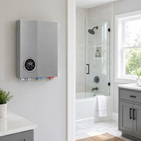 Chauffe-eau électrique sans réservoir Wi-Fi à écran tactile et bouton rotatif, chauffe-eau instantané pour douche, chauffe-eau électrique (Geyser)