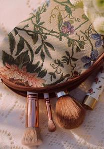 Ensemble de trousses de maquillage de <span class=keywords><strong>voyage</strong></span> de luxe en nylon avec fermeture éclair, motif personnalisé oiseaux rouges, petites pochettes de rangement cosmétiques - Product Image 2