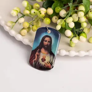 Image de saint personnalisée Souvenirs religieux Porte-clés rectangle