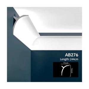 Moulage <span class=keywords><strong>d</strong></span>'<span class=keywords><strong>angle</strong></span> plat en polyuréthane PU <span class=keywords><strong>D</strong></span>écoration intérieure moderne Matériau de construction Avantage léger Moulage de corniche - Product Image 1