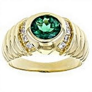 Bague pour homme en argent sterling avec émeraude créée en laboratoire vert fait à la main pour mariage de fiançailles pour homme - Product Image 1